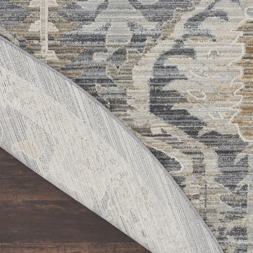 Nourison Nyle 7’10” x Round Navy Multicolor Vintage Indoor Rug