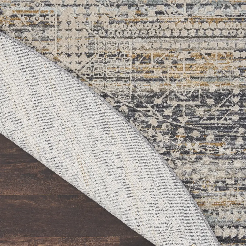 Nourison Nyle 7’10” x Round Ivory Slate Vintage Indoor Rug