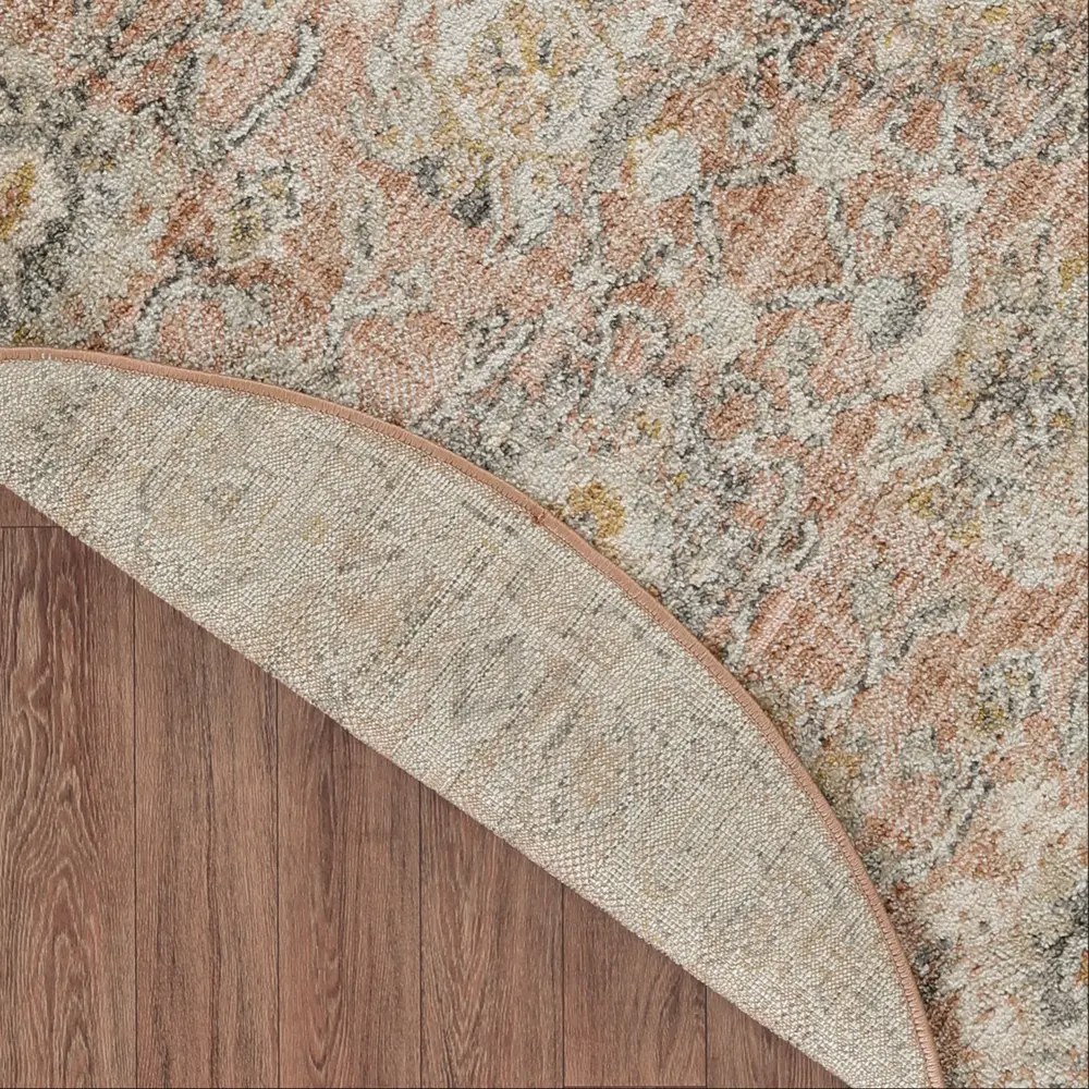 Nourison Oushak Home 4' x Round Rust Vintage Indoor Rug