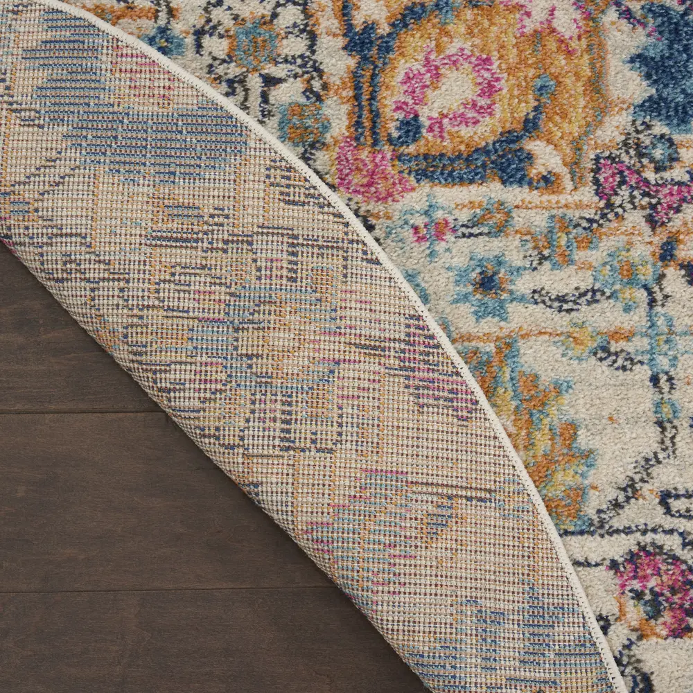 Nourison Passion 5' x Round Ivory Multicolor Bohemian Indoor Rug