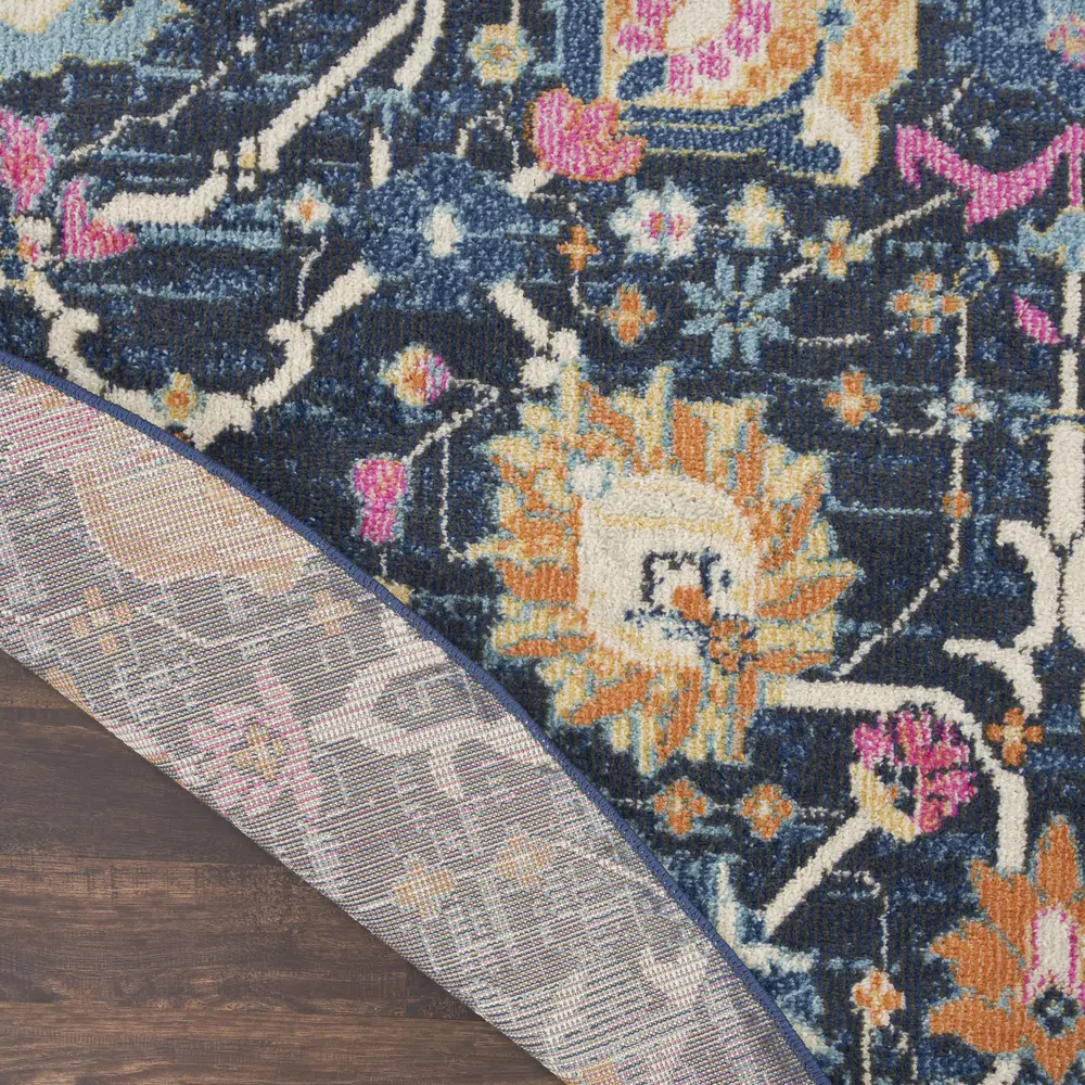 Nourison Passion 8' x Round Navy Bohemian Indoor Rug