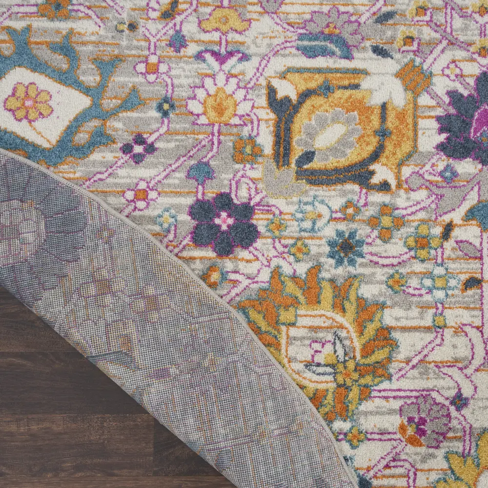 Nourison Passion 8' x Round Silver Bohemian Indoor Rug