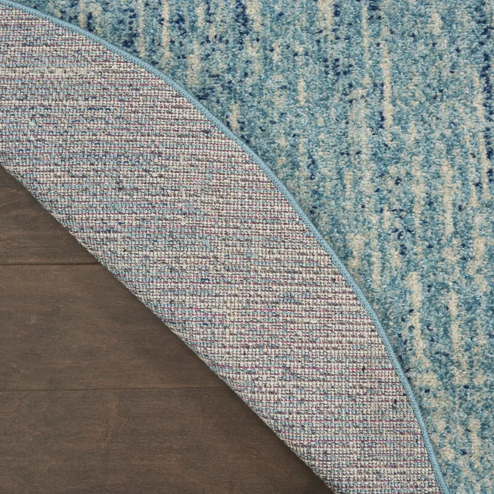 Nourison Passion 5' x Round Navy/Light Blue Modern Indoor Rug