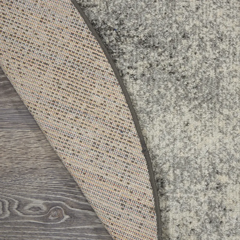 Nourison Passion 4' x Round Charcoal Ivory Modern Indoor Rug