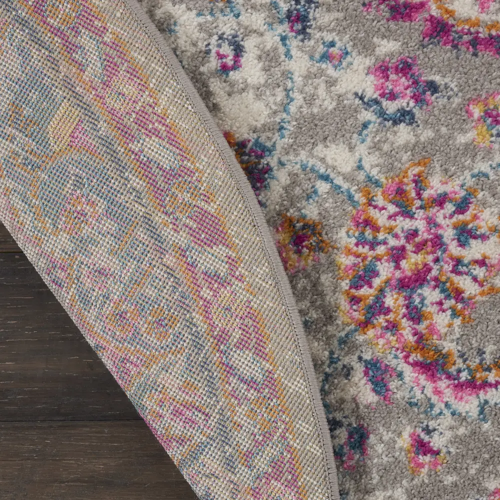 Nourison Passion 4' x Round Grey Multicolor Transitional Indoor Rug