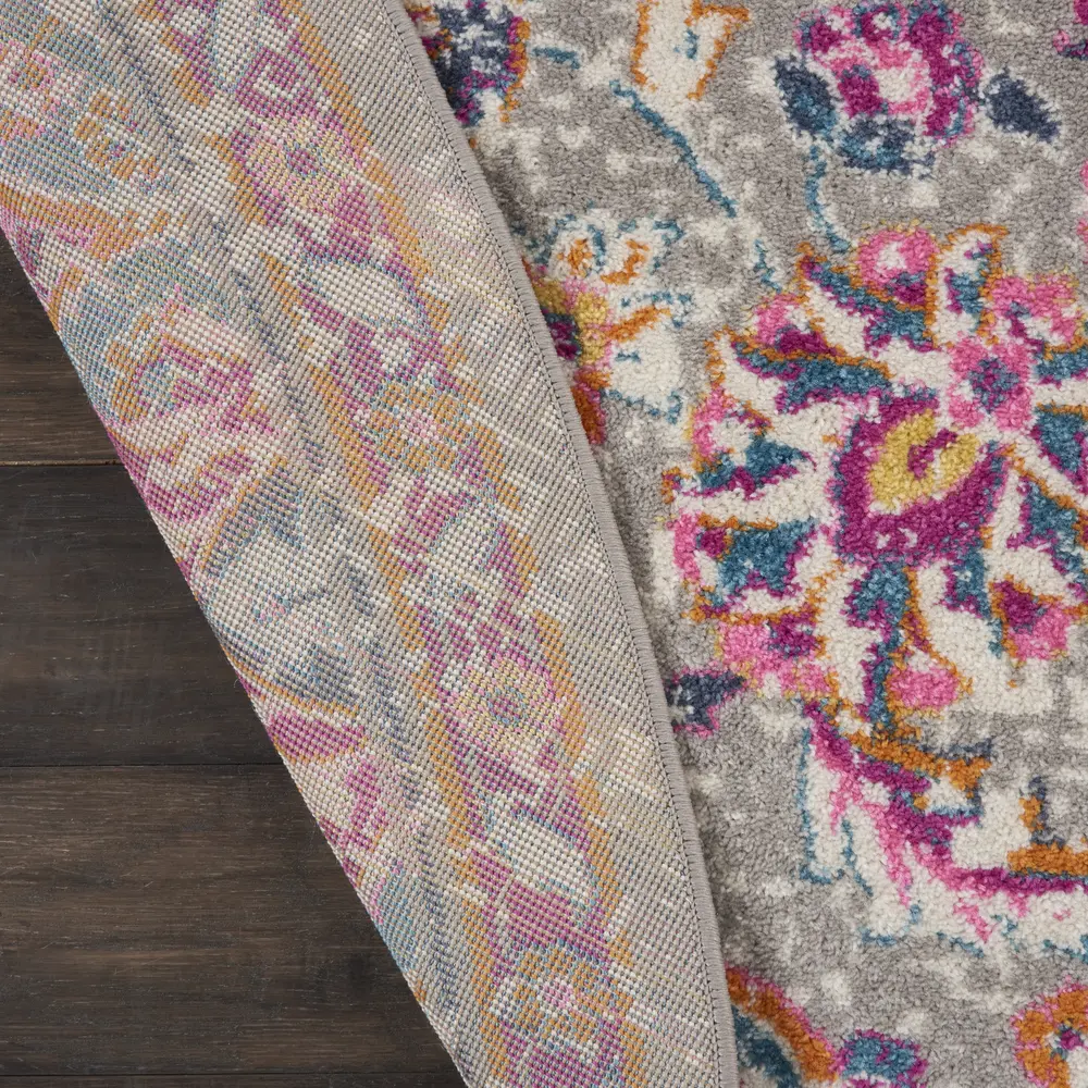 Nourison Passion 8' x Round Grey Multicolor Transitional Indoor Rug