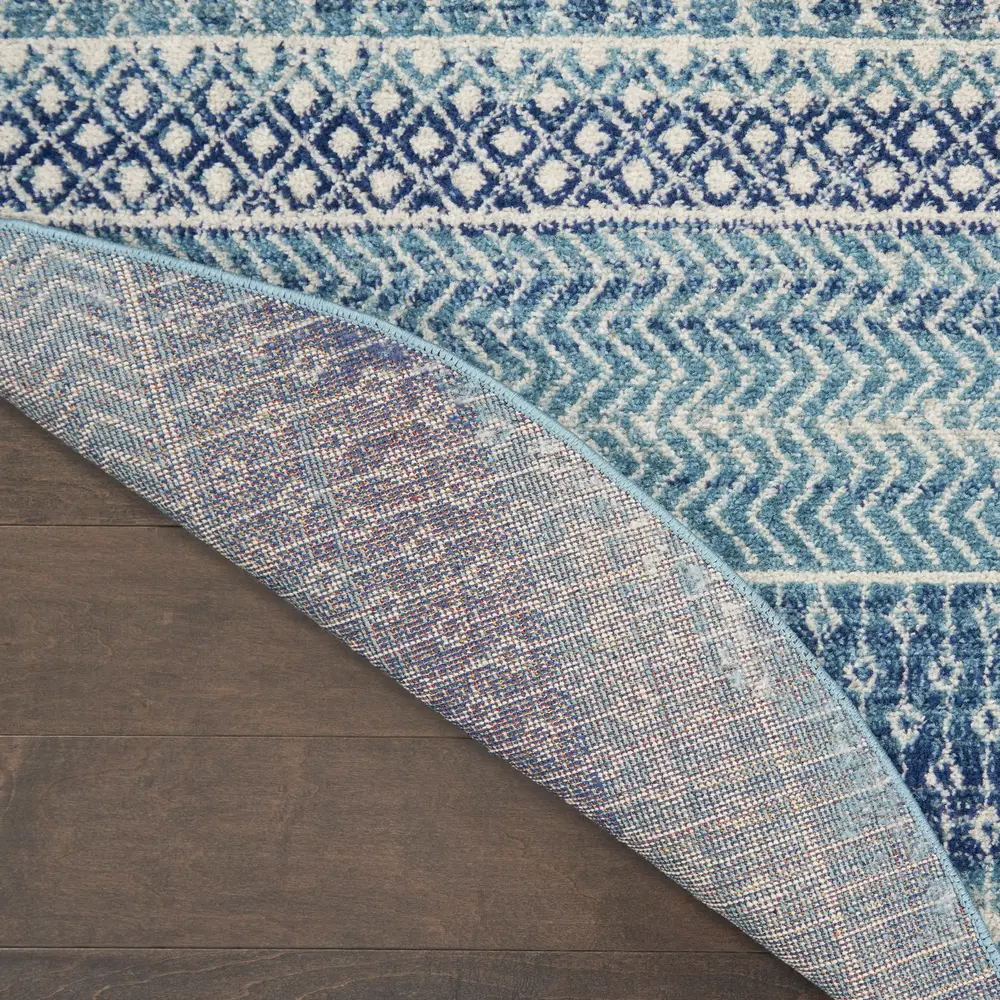 Nourison Passion 5' x Round Navy Blue Bohemian Indoor Rug