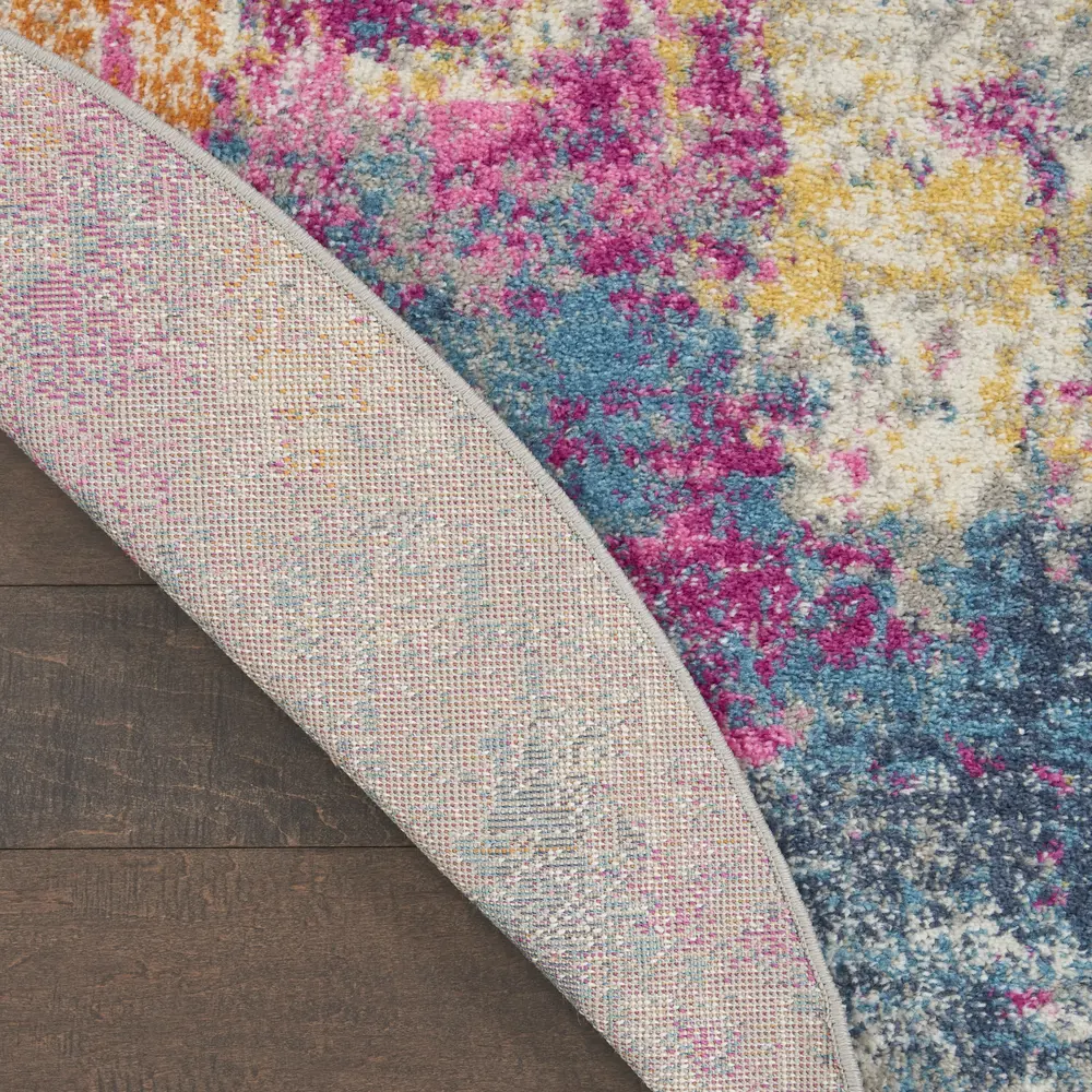 Nourison Passion 8' x Round Ivory Multicolor Modern Indoor Rug