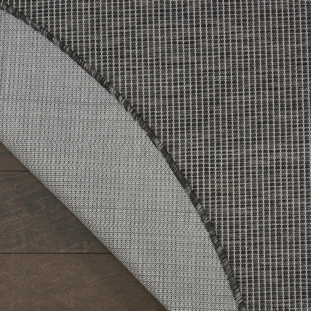 Nourison Positano 6' x Round Charcoal Modern Rug