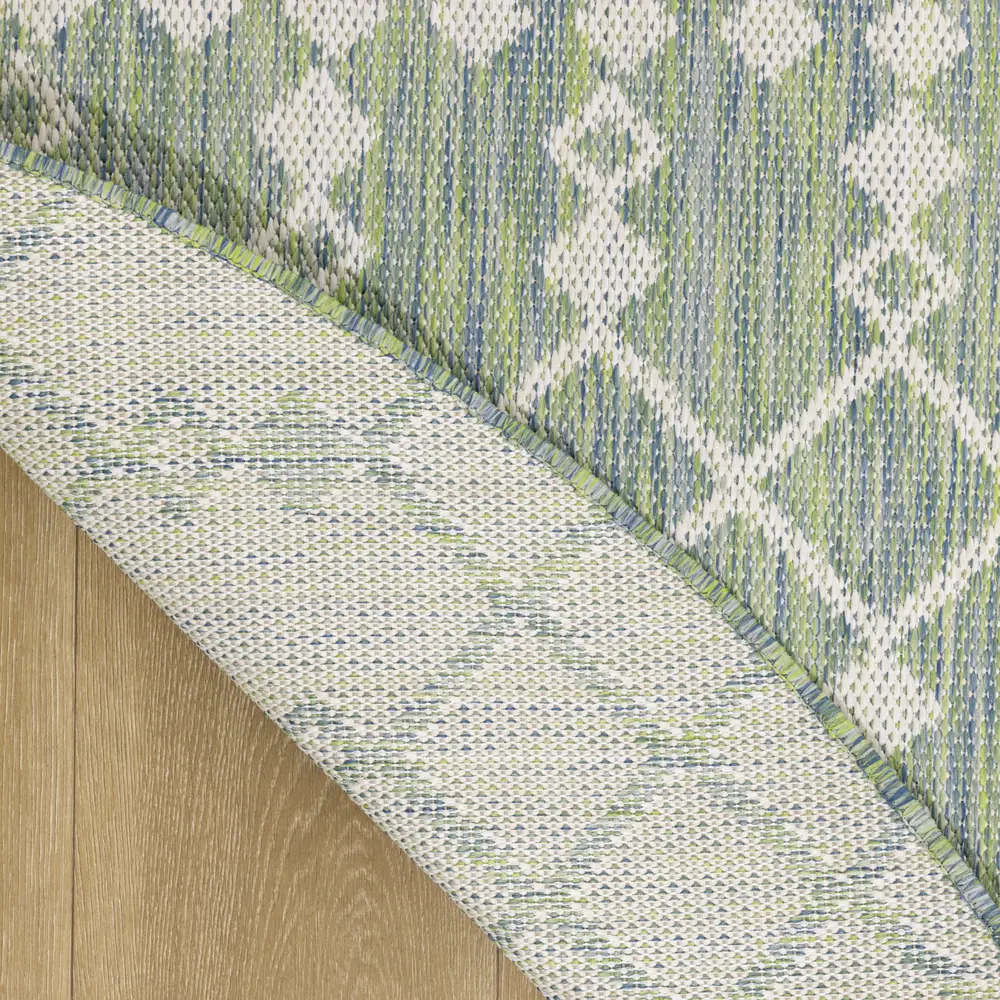 Nourison Positano 6' x Round Blue Green Modern Rug