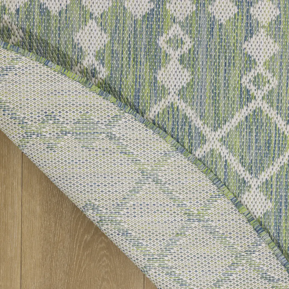 Nourison Positano 8' x Round Blue Green Modern Rug