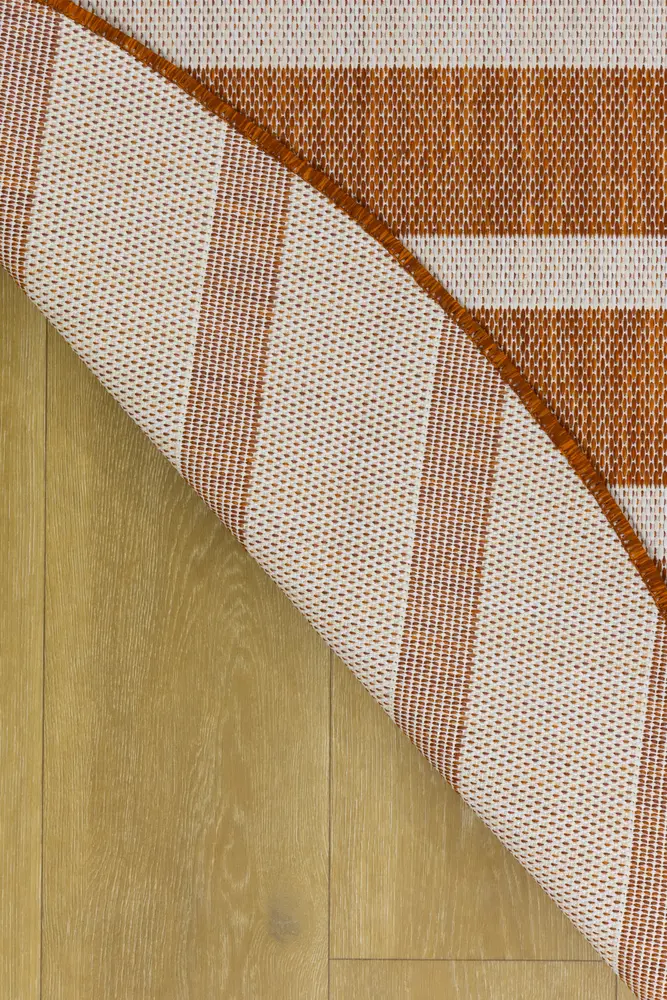 Nourison Positano 6' x Round Terracotta Ivory Modern Rug