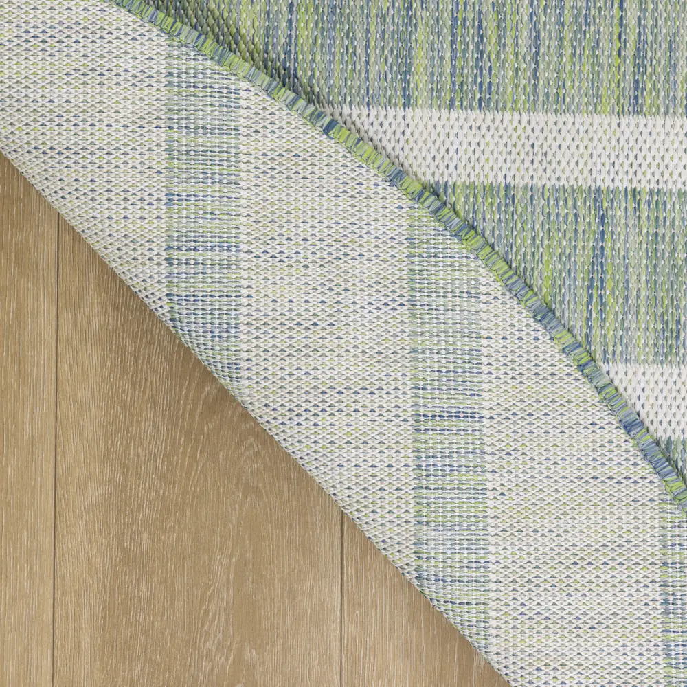 Nourison Positano 6' x Round Blue Green Ivory Modern Rug