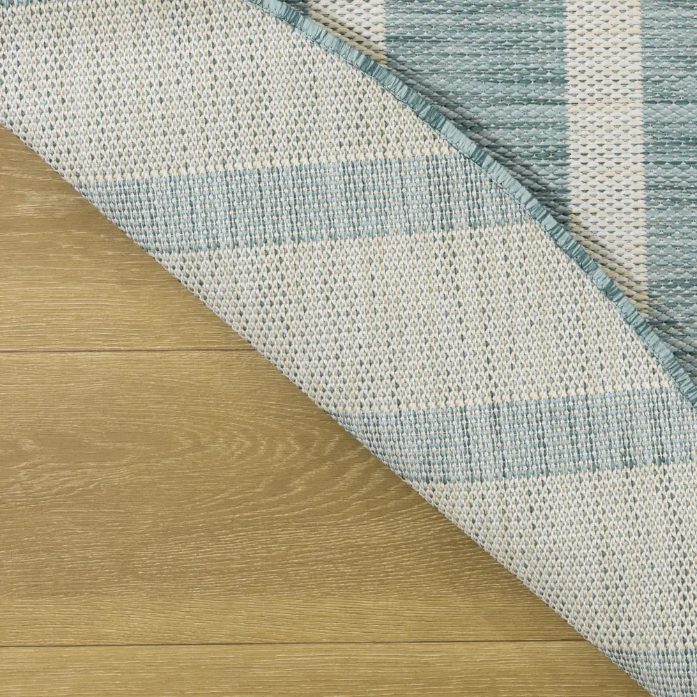 Nourison Positano 8' x Round Aqua Ivory Modern Rug