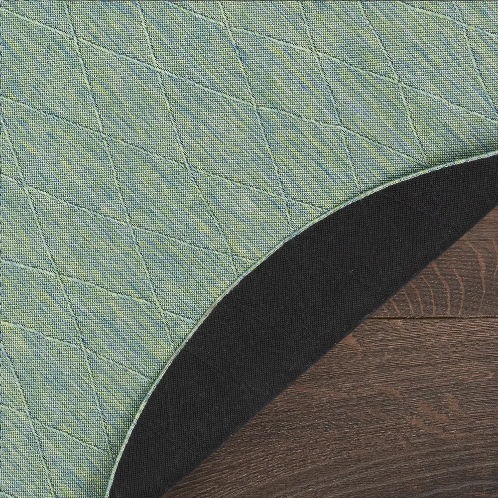 Nourison Practical Solutions 8' x Round Blue Green Modern Rug