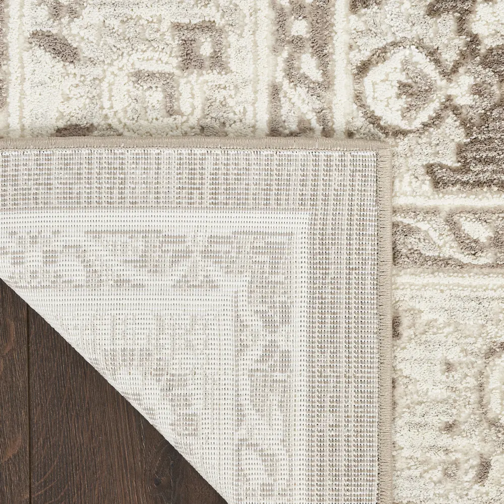 Nourison Renewed 6' x 9' Ivory Mocha Vintage Indoor Rug