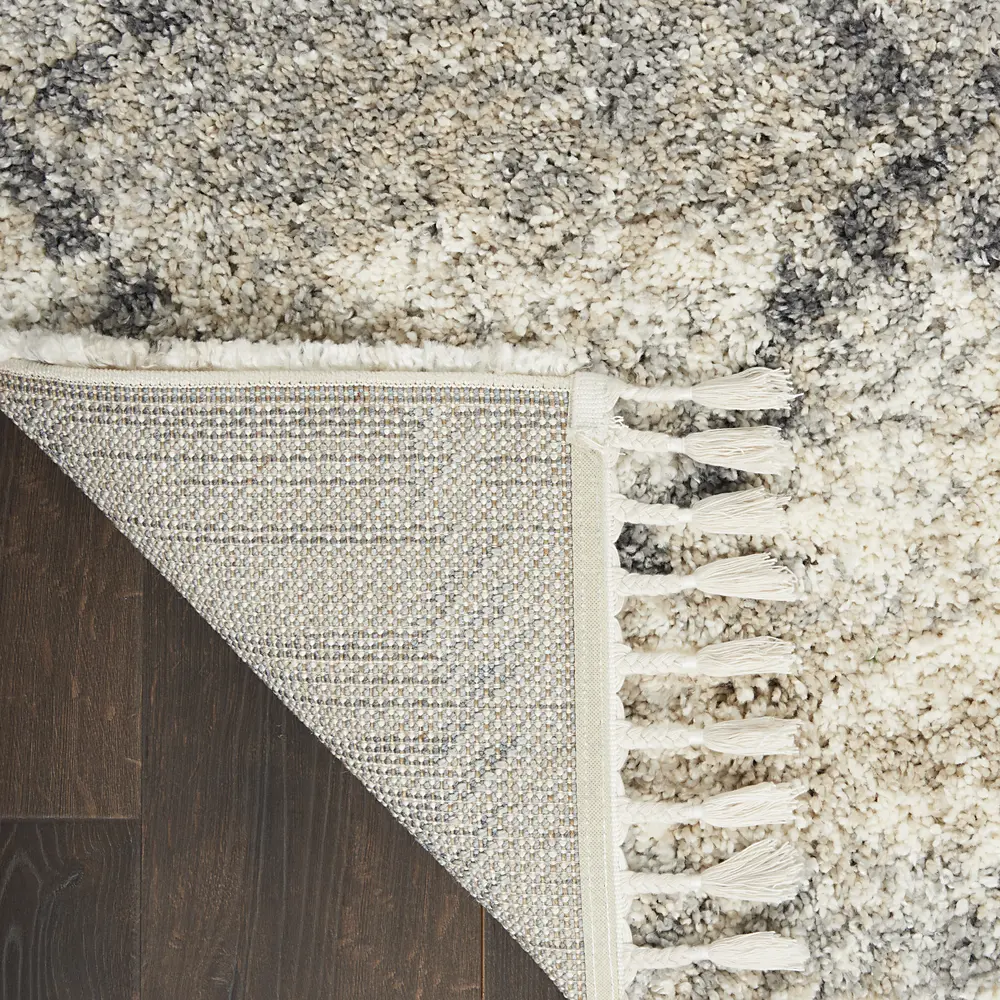 Nourison Scandinavian Shag 4' x 6' Ivory/Grey Shag Indoor Rug