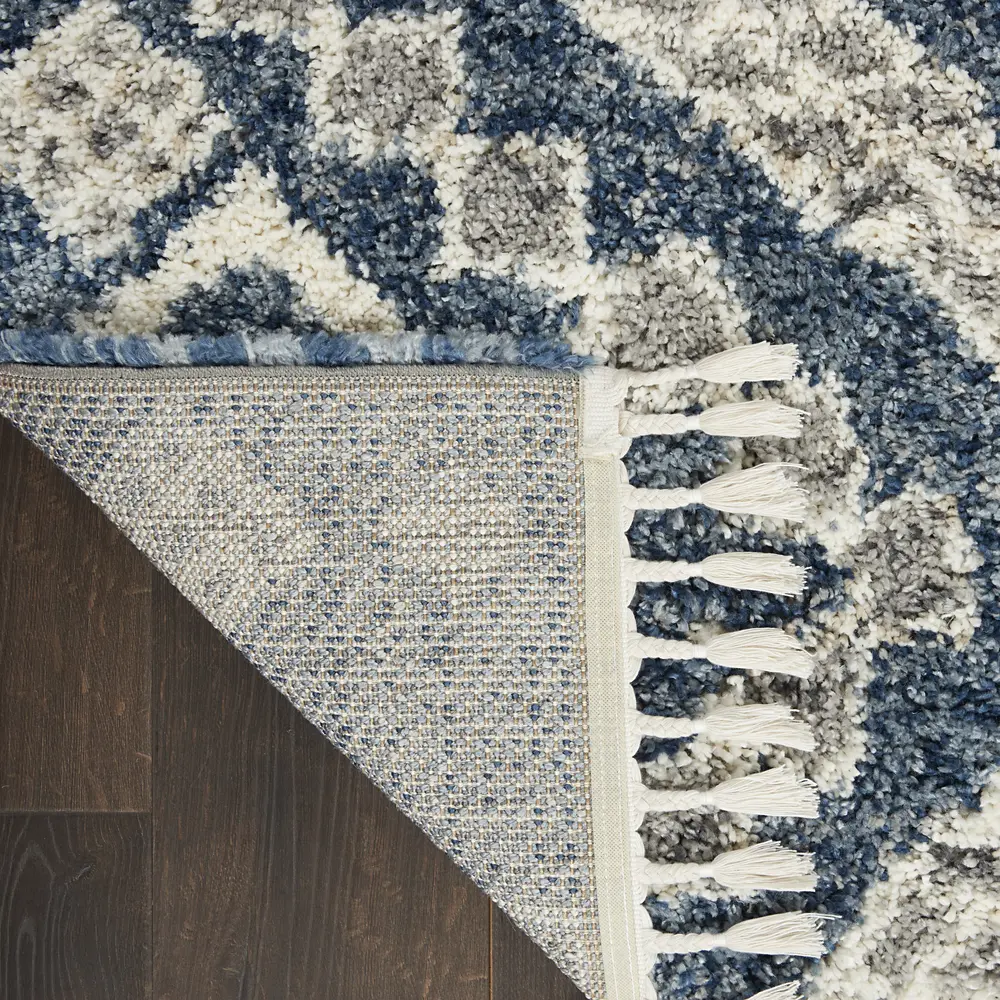 Nourison Scandinavian Shag 4' x 6' Denim Blue Shag Indoor Rug