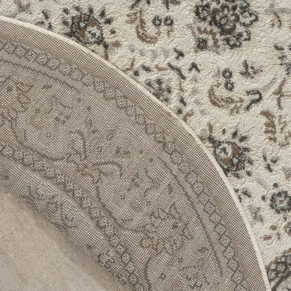 Nourison Serenity Home 8' x Round Ivory Mocha Vintage Indoor Rug