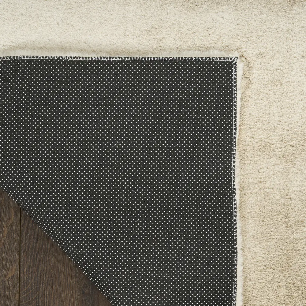 Nourison Soft Plush Rabbit Fur 5' x 7' Beige Contemporary Indoor Rug