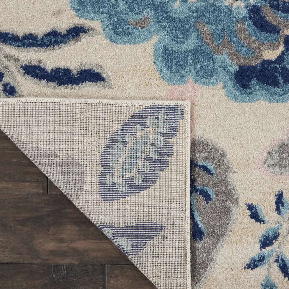 Nourison Tranquil 8' x 10' Ivory/Light Blue Farmhouse Indoor Rug