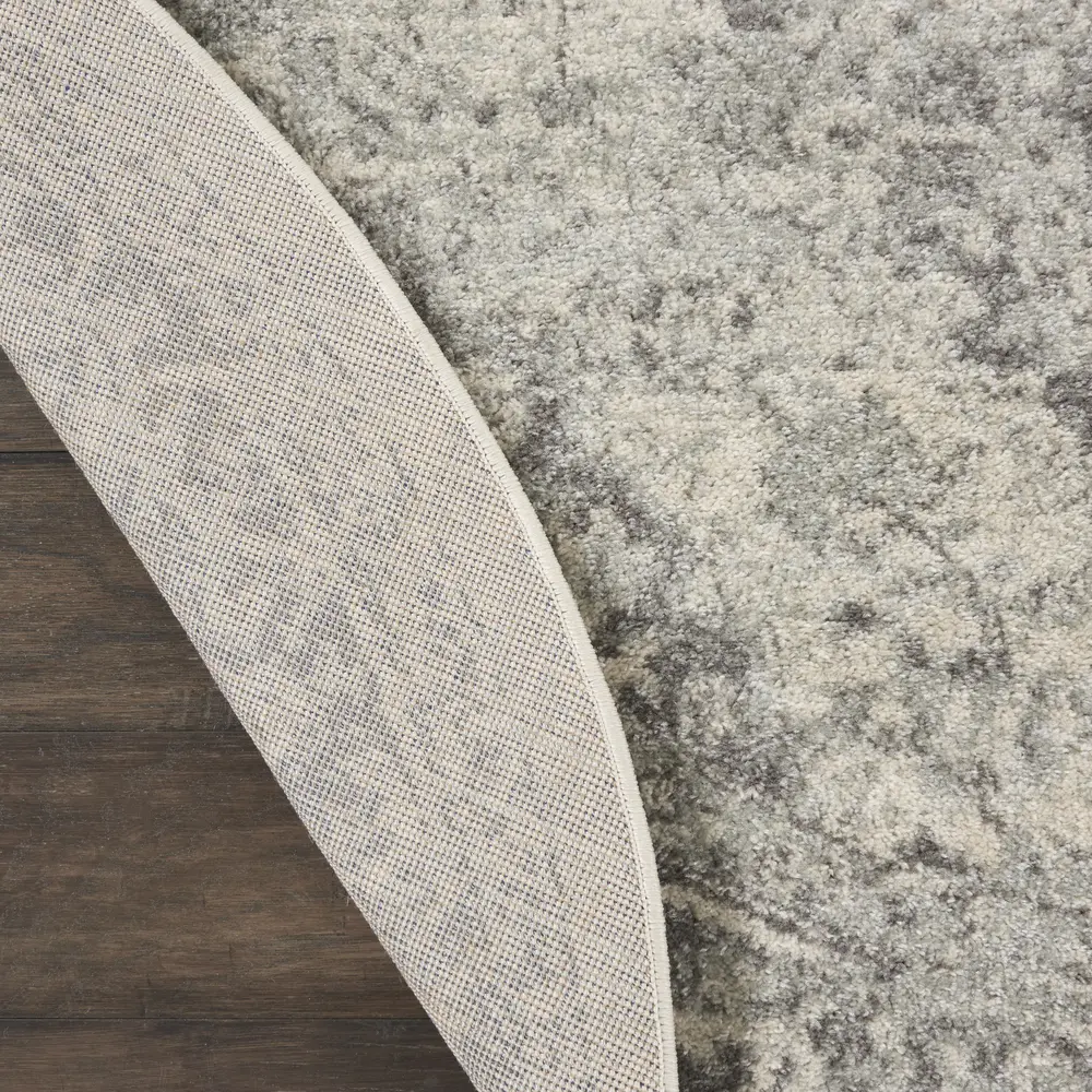 Nourison Tranquil 4' x Round Ivory/Grey Vintage Indoor Rug