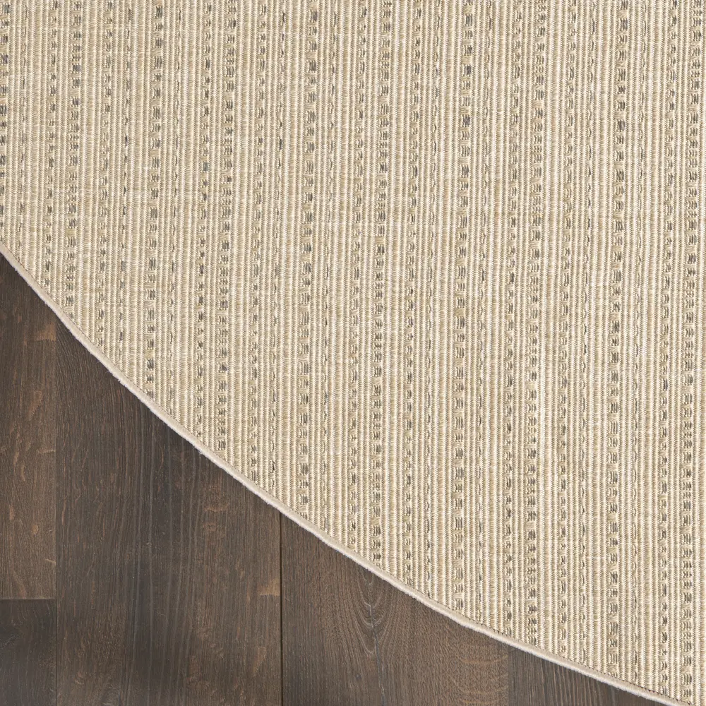 Nourison Tulum 8' x Round Taupe Outdoor Rug