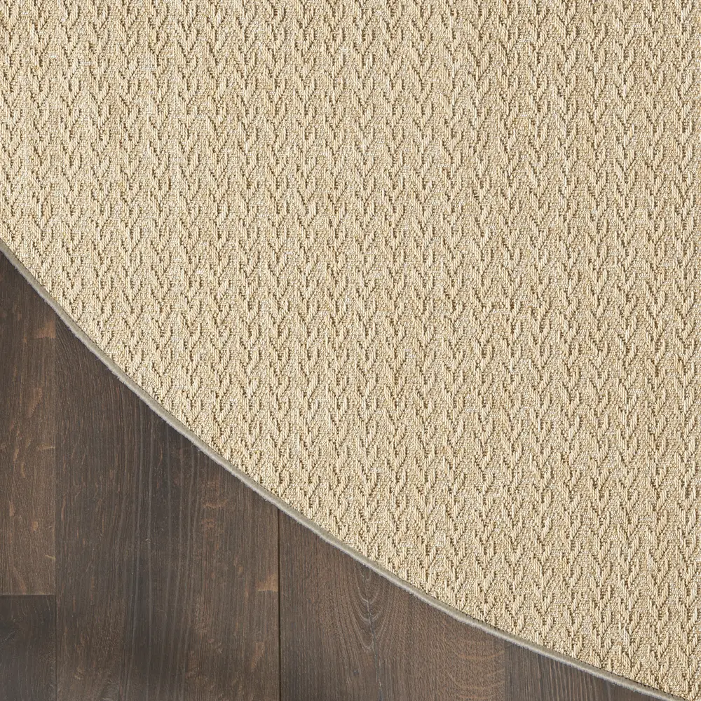 Nourison Tulum 8' x Round Taupe Outdoor Rug