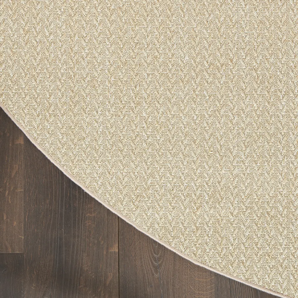 Nourison Tulum 8' x Round Cream Outdoor Rug