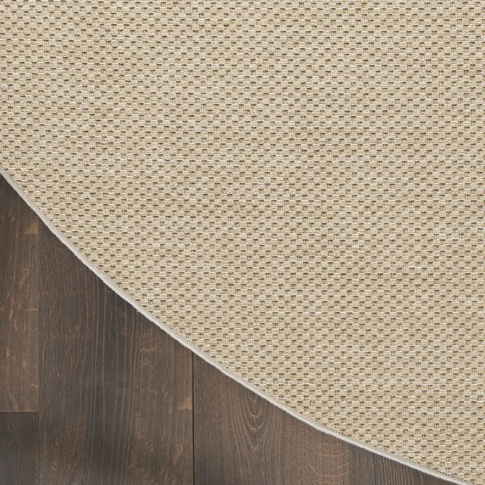 Nourison Tulum 8' x Round Taupe Outdoor Rug