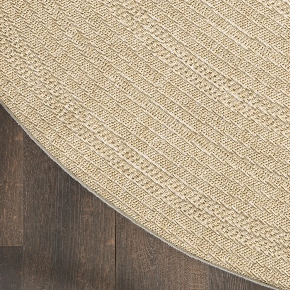 Nourison Tulum 8' x Round Taupe Ivory Outdoor Rug