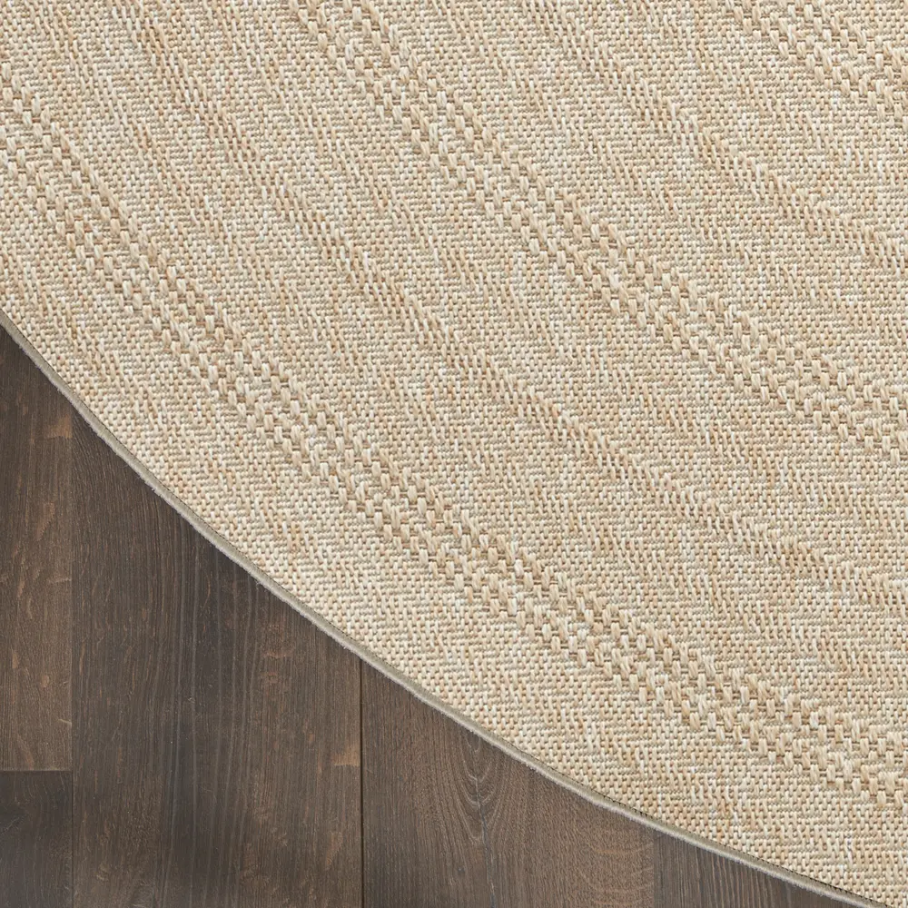 Nourison Tulum 8' x Round Cream Outdoor Rug