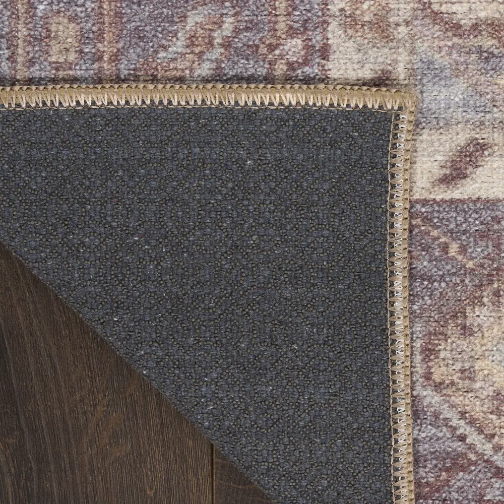 Nourison Vintage Washables 2' x 6' Ivory Purple Vintage Indoor Rug