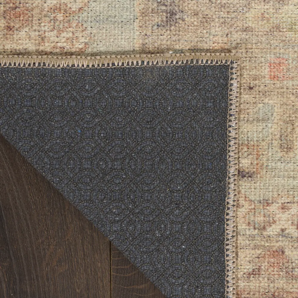 Nourison Vintage Washables 2' x 6' Sage Multicolor Vintage Indoor Rug