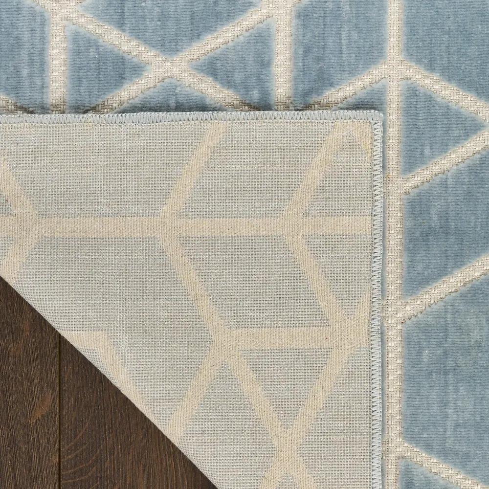 Nourison Washable Charm 4' x 6' Blue Ivory Modern Indoor Rug