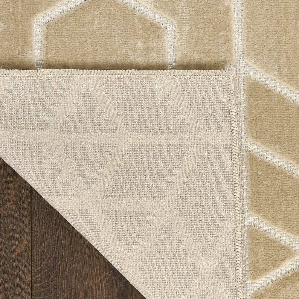 Nourison Washable Charm 6' x 9' Beige Ivory Modern Indoor Rug