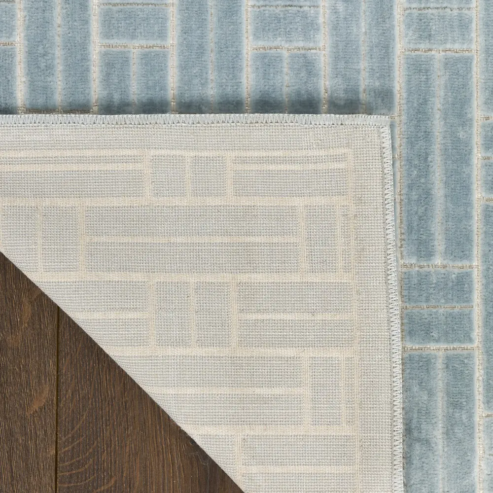 Nourison Washable Charm 6' x 9' Blue Ivory Modern Indoor Rug