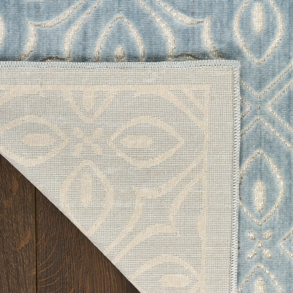 Nourison Washable Charm 4' x 6' Blue Ivory Contemporary Indoor Rug