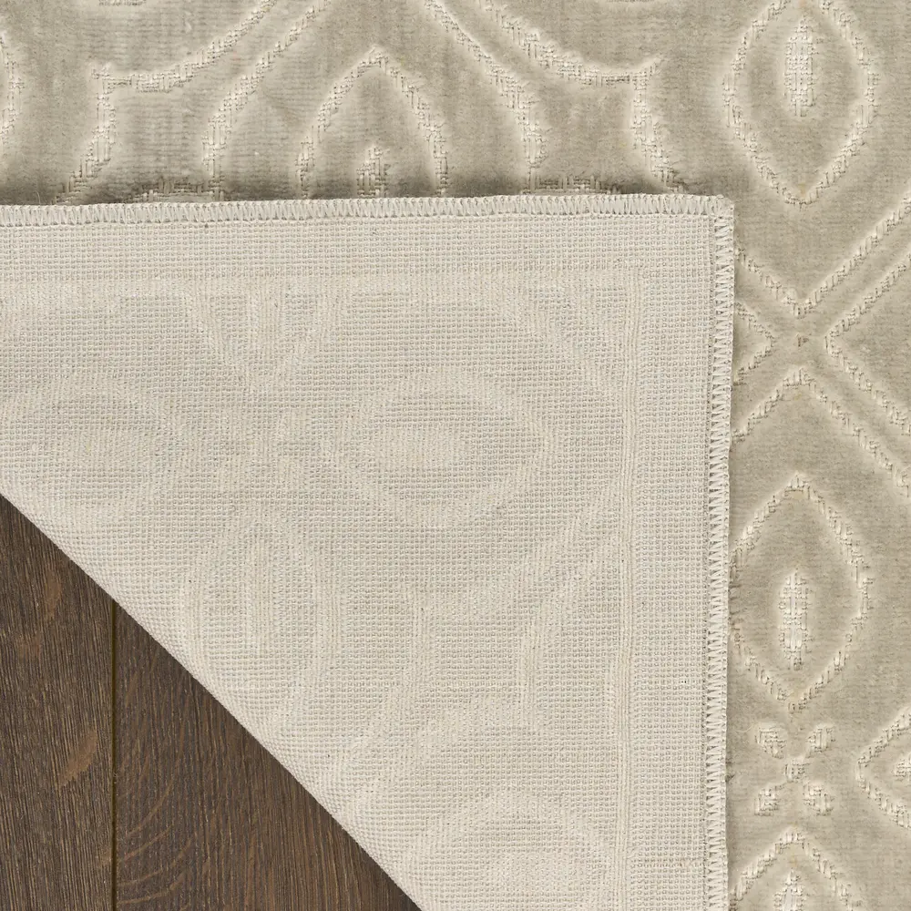 Nourison Washable Charm 6' x 9' Silver Ivory Contemporary Indoor Rug