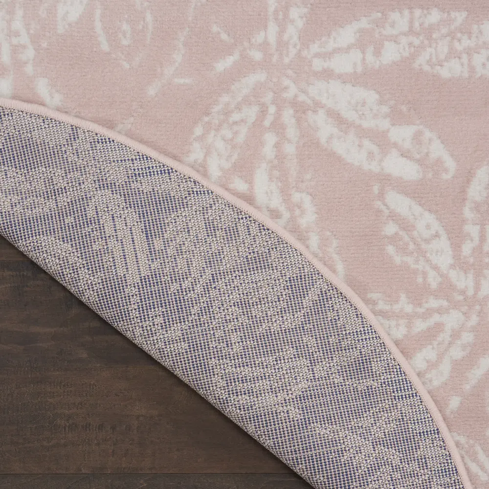 Nourison Whimsicle 5' x Round Pink Farmhouse Indoor Rug