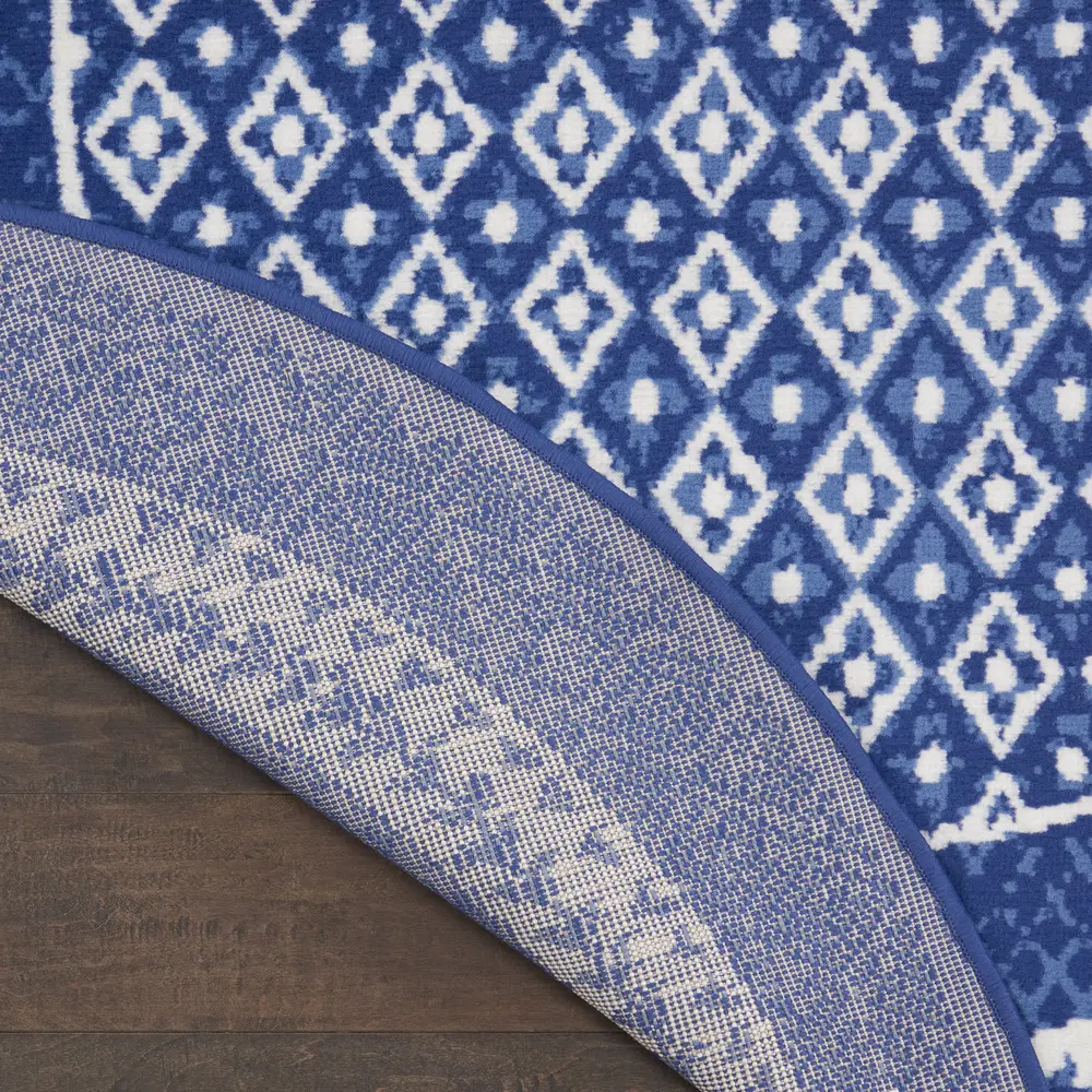 Nourison Whimsicle 8' x Round Navy Farmhouse Indoor Rug