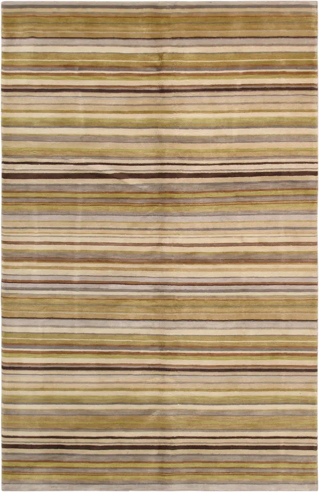 Pasargad Home Modern Collection Hand-Knotted Lamb's Wool Area Rug- 5' 0