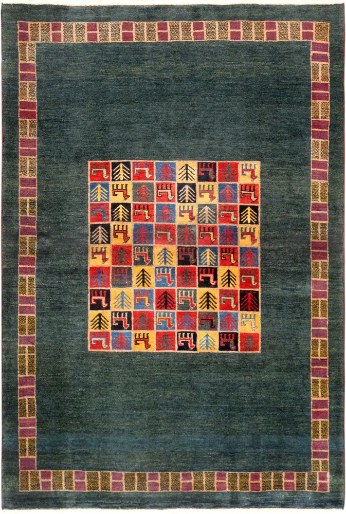 Pasargad Home Tribal Collection Hand-Knotted Lamb's Wool Area Rug- 3' 3