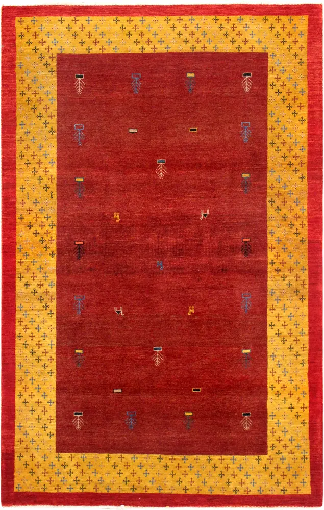 Pasargad Home Tribal Collection Hand-Knotted Lamb's Wool Area Rug- 4' 0
