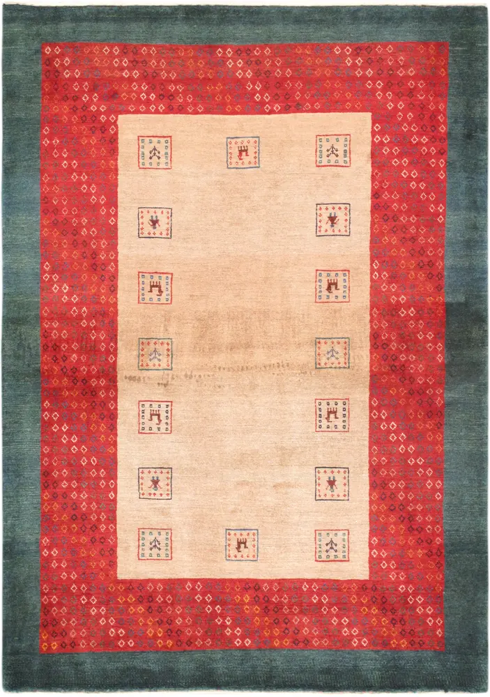 Pasargad Home Tribal Collection Hand-Knotted Lamb's Wool Area Rug- 4' 3