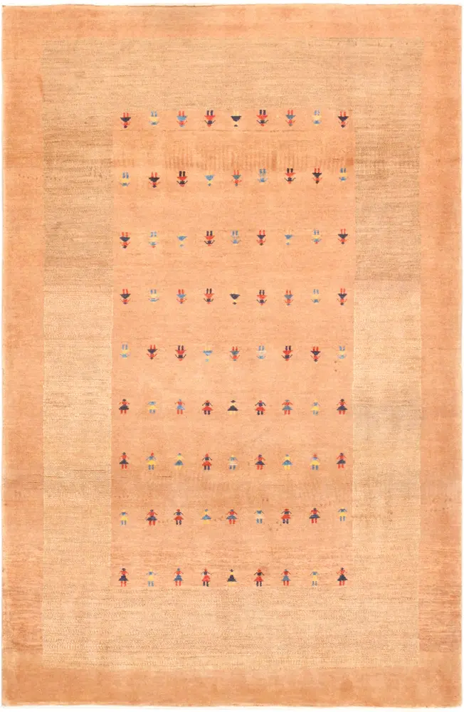 Pasargad Home Tribal Collection Hand-Knotted Lamb's Wool Area Rug- 4' 2