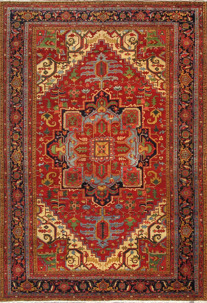 Pasargad Home Azerbaijan Collection Hand-Knotted Lamb's Wool Area Rug-12' 5