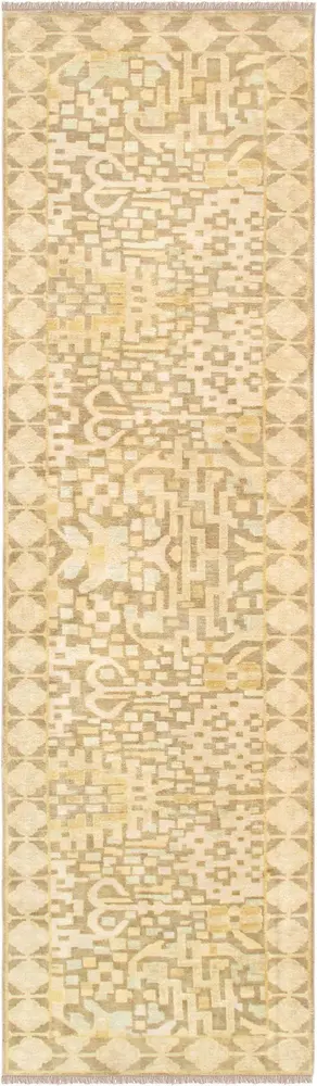 Pasargad Home Oushak Collection Hand-Knotted Lamb's Wool Runner- 3' 4