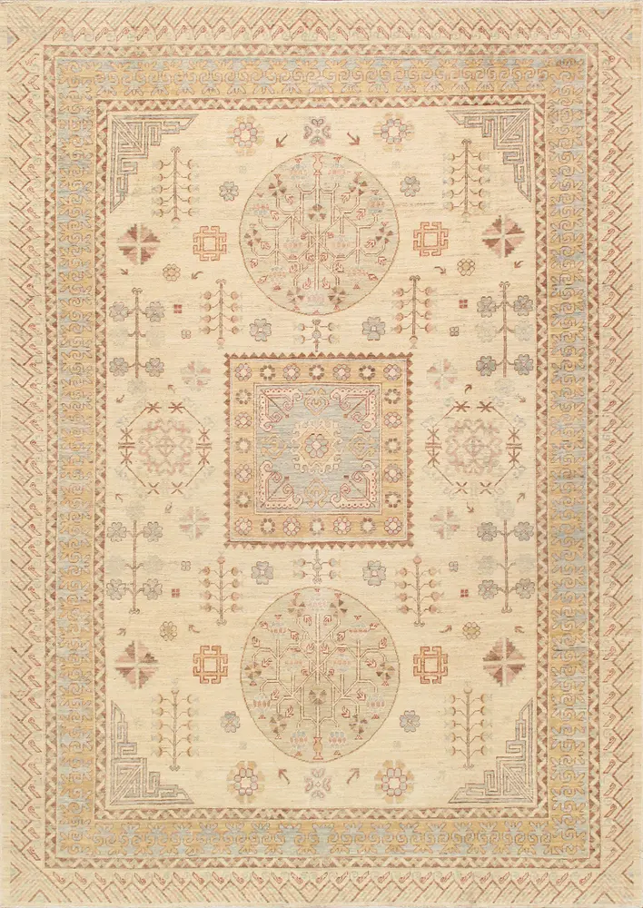 Pasargad Home Azerbaijan Collection Hand-Knotted Lamb's Wool Area Rug- 8' 4
