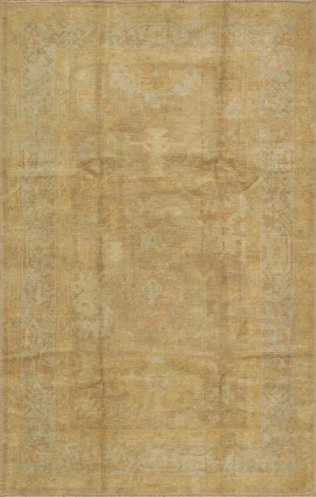 Pasargad Home Oushak Collection Hand-Knotted Lamb's Wool Area Rug- 4' 3